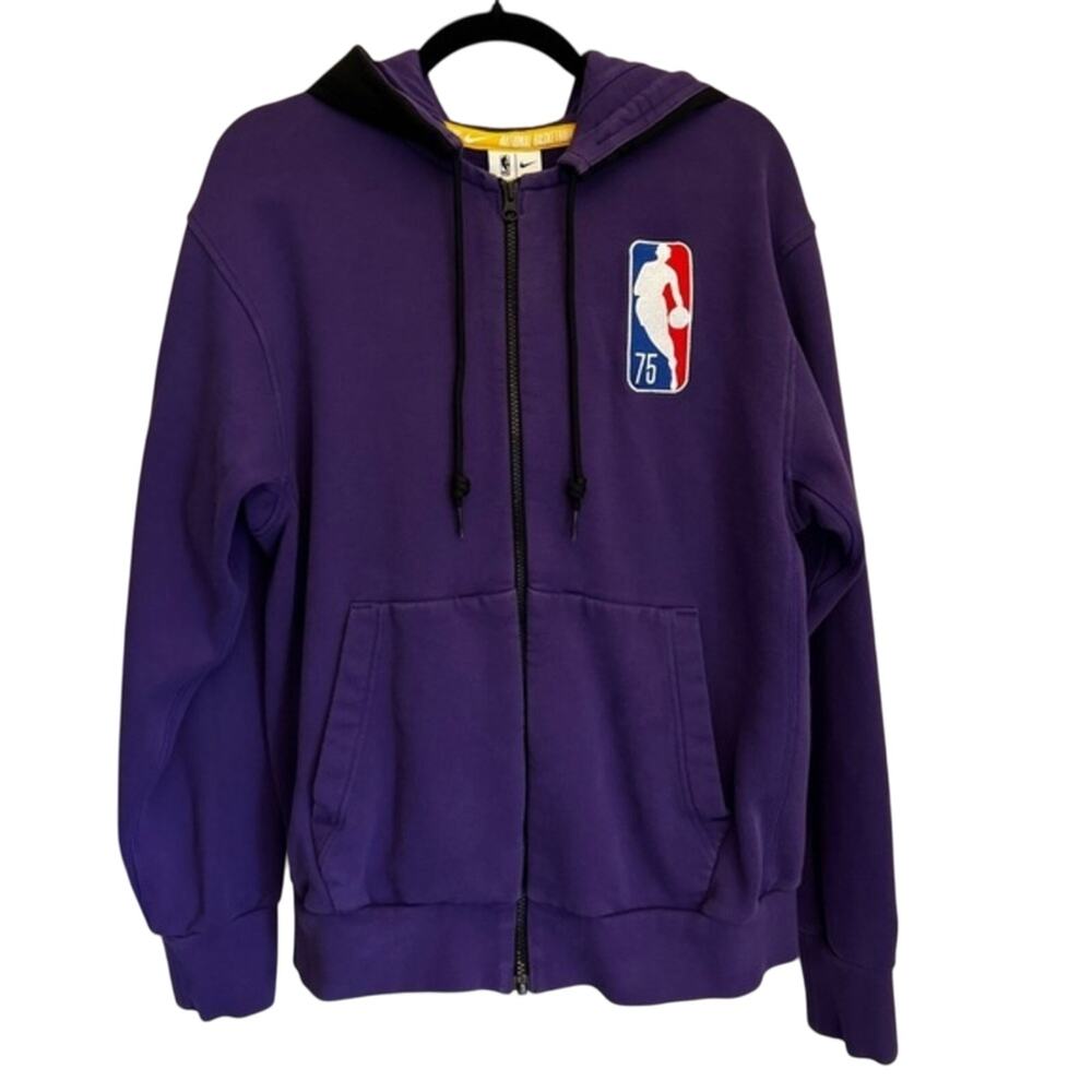NBA Lakers Zip Up Hoodie Sweatshirt Men's Medium 75th Anniversary Nike